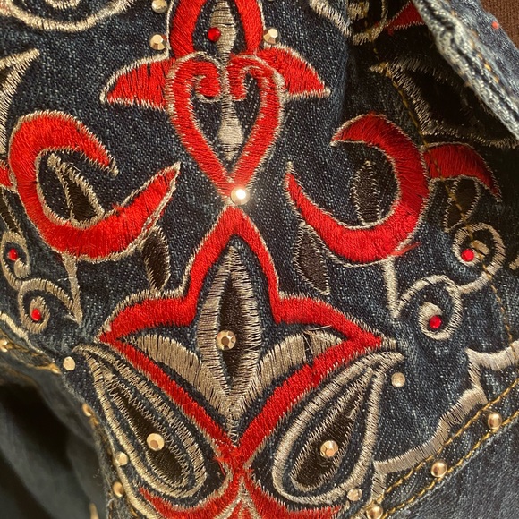 Vintage Gordon James embroidered denim jacket Sz M - Picture 4 of 6